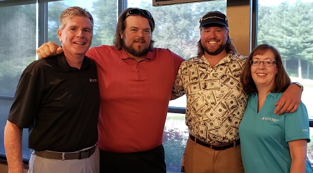 Left to right: Mark Meloy, Mark Tauscher, Jake Stark from American Deposit Management Co. (Speaker sponsor), and Rose Oswald Poels.